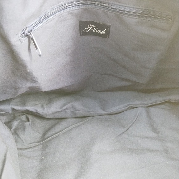 PINK Victorias Secret Tote Womens Large Blue Paisley Canvas Everyday Bag - Picture 4 of 5